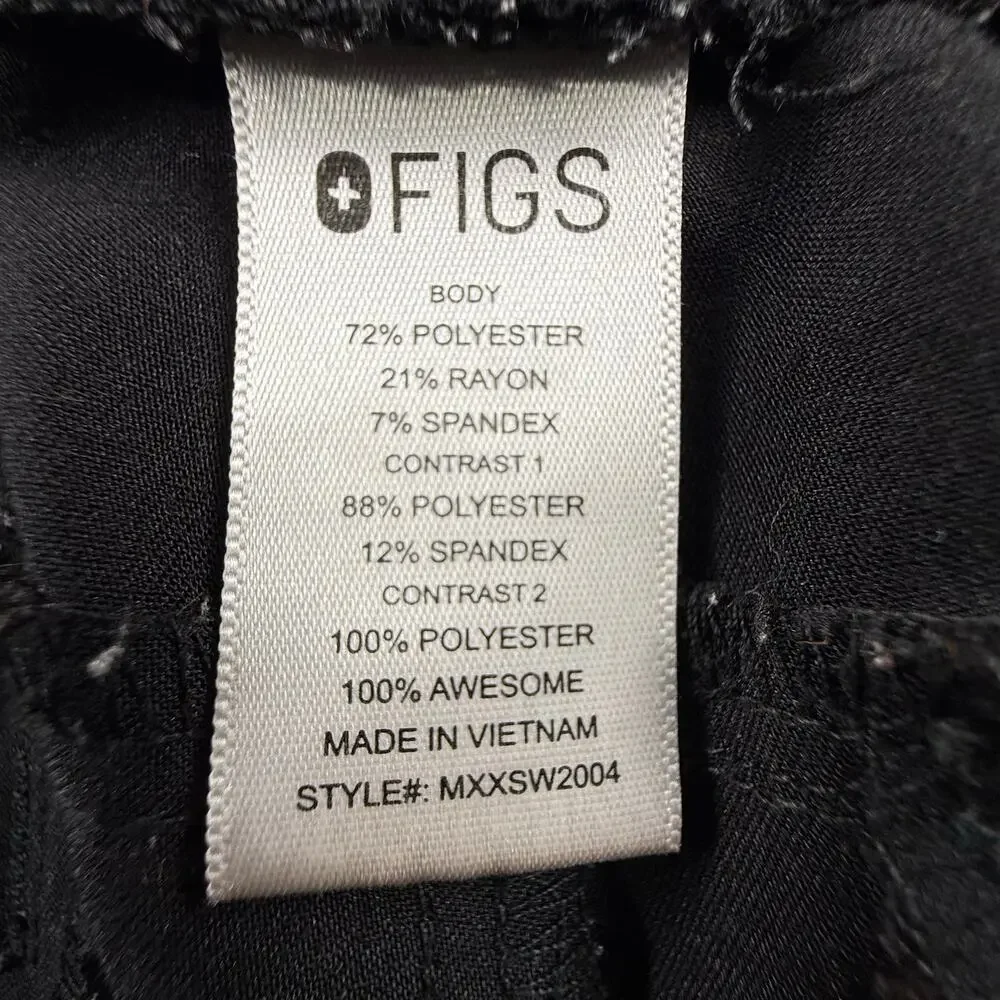 Figs Technical Collection Jogger Scrub Bottoms Men's Size Large Black